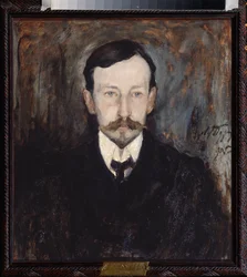 Portrett av forfatteren Ivan A Bunin (Portrett av forfatteren Ivan A Bunin) - Maleri av Leonard Viktorovich Turzhansky (1875-1945), olje på lerret