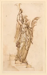 Design for skulptur: Angel Blowing Trumpet
