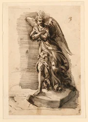 Design for Sculpture: Angel in Adoration