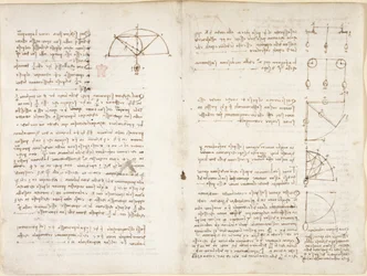 Arundel 263, f.10v, f.5 Notater og diagram om mekanikk