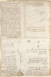 Arundel 263, f.129v, Notater, diagrammer og skisser fra 