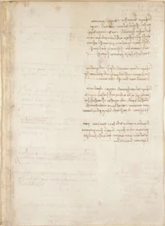 Arundel 263, f.151, Leonardo da Vincis notater fra 