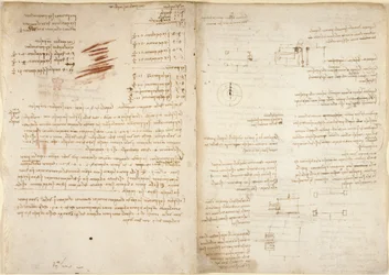 Arundel 263, f.38v, f.37 Notater om aritmetikk, fra 