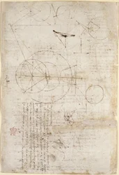 Arundel 263, f.95v Notater og diagrammer om optikk, angående Alhazens problem; to skisser som representerer gitterstrukturer, fra 