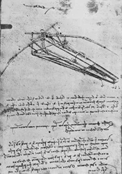 Tegning av en flymaskin, ca. 1480, 1945