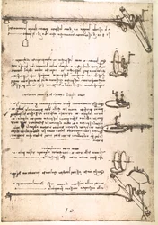 Utdrag fra et Da Vinci-manuskript som beskriver prinsippet og konstruksjonen av en «Maskin for produksjon av hule speil» (manuskript)