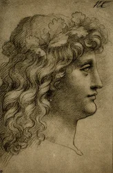 Hodet til en ung mann; tegning av Leonardo da Vinci. Louvre, Paris