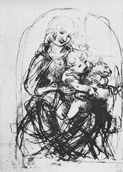 Madonna og barn med en katt, 1478-1481 1945