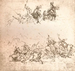 Studie for tegneserien om slaget ved Anghiari, c1472-c1505 1883