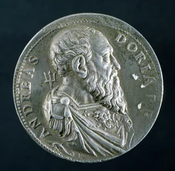 Portrettmedaljong av Andrea Doria (1466-1560) (forside), ca. 1541 (sølv) (se 122338 for bakside)