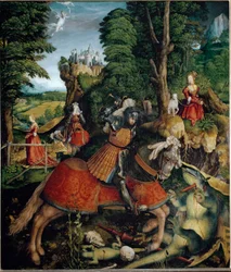 Saint George dreper dragen (maleri