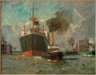 Innkommende dampbåt (Hamburg)