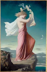 Sappho spiller lyre (maleri på lerret)