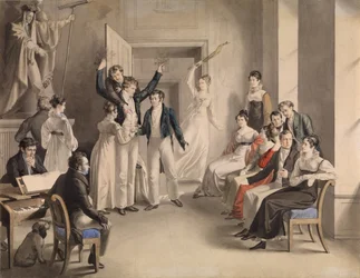 Franz Schubert 1797-1828. Selskapslek blant schubertianerne i Atzenbrugg, 1821