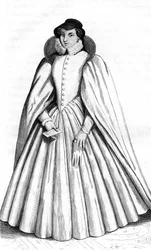 Caterina de Medici, fransk vintage klær XVI århundre Henri rike II, konge av Frankrike