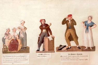 The Jacobin Knitters, a Jacobin and the Red Bonnet (gouache på papir)