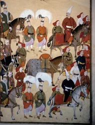 DET OTTOMANSKE RIKE: quot;Janitsjarenes (Yeniceri) parade med kommandantens hestquot;