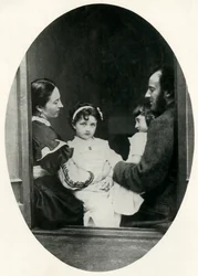 Effie Gray, John Everett Millais og døtrene deres Effie og Mary, 21. juli 1865, 1948