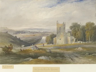 Grindon Church: akvarellmaling, og [c 1830-1845]