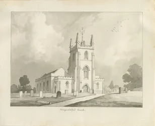 Kingswinford Church: sepia-tegning, 1837
