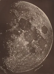 Fotografi av månen i dens første kvartal, 6. mars