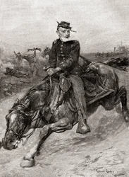 En utsendt rytter under den amerikanske borgerkrigen, fra The Century Magazine, publisert 1887 (gravering)