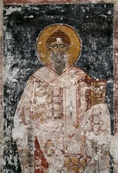 Apostel, freskomaleri i den bysantinske kirken av hellige apostler i Agora i Athen, Hellas