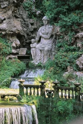 Italia, Latium-regionen, Roma-provinsen, Tivoli, Hadrians villa, Ovato-fontenen
