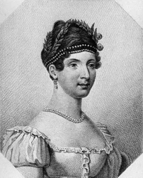 Portrett av Angelica Catalani (1780-1849), italiensk sopran, gravering