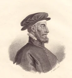 Portrett av den italienske forleggeren og skriveren Paolo Manuzio (1512-1574) kobberstikk av S Maffeis