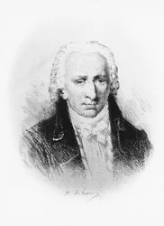 Portrett av Stanislas Jean, Marquis de Boufflers (1738-1815), fransk forfatter, soldat og akademiker, etsning etter tegning av Adolphe Lalauze (1838-1905)