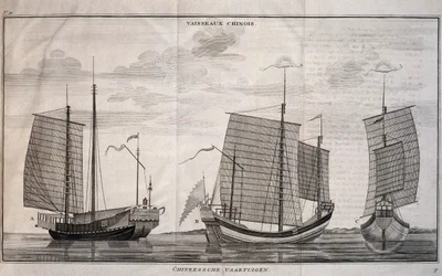 Seilbåter i Macao, gravering