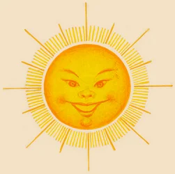 Smilende sol, tegning