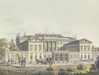 Utsikt over Villa Reale i de offentlige hagene, Milano, Italia