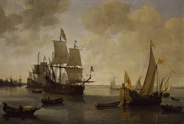 Statens yacht til prins William II av Orange med annen frakt (olje på lerret)