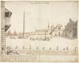 Atten utsikt over Roma: Piazza del Popolo (foran)