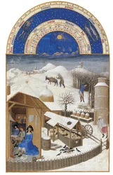 Februar, Les Très Riches Heures du duc de Berry, 1412-1416