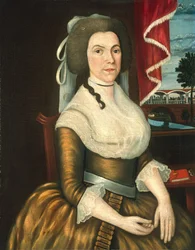 Fru Elizabeth Noyes Denison, ca. 1790 (olje på lerret)