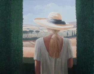 Jente, sett bakfra, Toscana, 2012 (akryl på lerret)