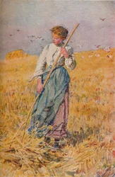 Gleaning Oats, Frankrike, ca 1900