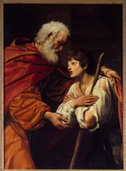 Den fortapte sønns hjemkomst. Maleri av Leonello Spada (1576-1622)
