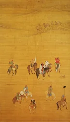 Kublai Khan (1214-94) på jakt, Yuan-dynastiet