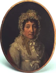 Portrett av en eldre dame (olje på kobber)