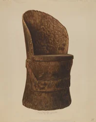 Tømmerstol i tre, 1938.