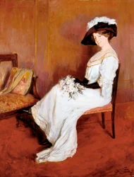 Portrett av Mrs. Marta Vidal. Maleri av Lluisa Vidal i Puig (1876-1918)