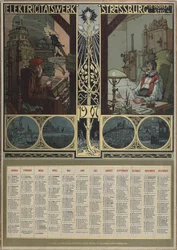 Elektrisitetsverk Strasbourg. Kalender for året 1907, 1906.