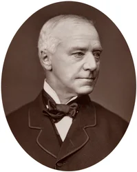 Honnør Sir Henry Hawkins, dommer ved High Court of Justice, 1877.