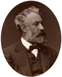 Jules Verne , fransk forfatter, 1877.