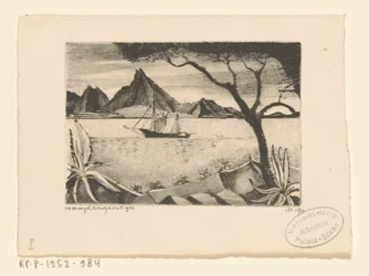 Seilskute i en bukt Le Bateau (original tittel)