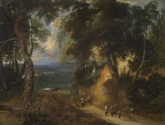 Soignes-skogen med markedsselgere